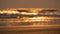 Beautiful blurred and bokeh background on the sea wave with twilight