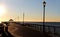 Beautiful boardwalk view at sunrise