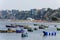 Beautiful boats in the beach Pescadores en Chorrillos , Lima- Peru.