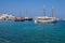Beautiful boats in the marine bay on the island of Mykonos,Greece