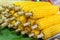 Beautiful boiled corn in market bangkok Thailand