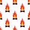 Beautiful Bonfire isolated on white background is in Seamless pattern