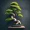 Beautiful bonsai tree in a pot - ai generated image