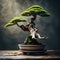 Beautiful bonsai tree in a pot - ai generated image