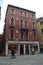 Beautiful Bordeaux Venetian Building Style On The Strada Nova In Venice. Travel, holidays, architecture. March 28, 2015. Venice,