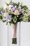 Beautiful bouquet, bridal bouquet, flowers of the bride. Marriage day setting