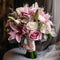 a beautiful bouquet for the bride on her wedding day, Generative AI