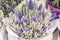 Beautiful bouquet of lavender for holiday. Florist work