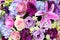 Beautiful bouquet multicolored artificial flowers