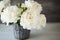 Beautiful bouquet of white peonies