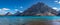 Beautiful Bow Lake and Crowfoot Mountain Panorama