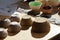 Beautiful bowls in sunlight for drying, Altai,Russia