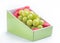 Beautiful boxed Shine Muscat green grape isolated on white background