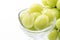 Beautiful boxed Shine Muscat green grape isolated on white background