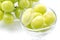 Beautiful boxed Shine Muscat green grape isolated on white background