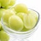 Beautiful boxed Shine Muscat green grape isolated on white background