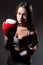 Beautiful boxing girl, fitness