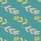 Beautiful branch with leaves seamless pattern on green background