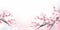beautiful branches of cherry blossoms, on a light background,with a place for text at the top,watercolor illustration, spring