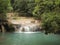 Beautiful and breathtaking green waterfall, Erawan Waterfall