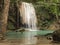 Beautiful and breathtaking green waterfall, Erawan Waterfall