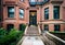 Beautiful brick rowhouses in Back Bay, Boston, Massachusetts.