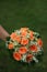 Beautiful bridal bouquet on green