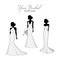 Beautiful Bridal Dress Boutique Logo Ideas Set, Bridesmaid Dress, Fashion, Beautiful Bride, Vector Design