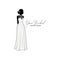 Beautiful Bridal Lace Gown, Bridal Boutique Logo, Bridesmaid Gown Logo Vector Design