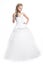 Beautiful bride blond girl in white wedding dress