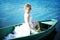 Beautiful bride in the boat