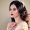 Beautiful Bride with Classical Style Makeup and Hairstyle