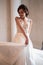 Beautiful bride in luxury dress. young woman in wedding photosession