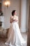 Beautiful bride in luxury dress. young woman in wedding photosession