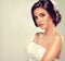 Beautiful bride model brunette