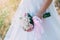 Beautiful bride outdoors in a forest