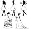 Beautiful brides silhouettes set