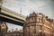 Beautiful bridge in the background of a scenic building in Newcastle upon Tyne, England