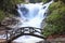 A beautiful bridge in front of peaceful Datanla Waterfalls, Dalat, Vietnam, Asia