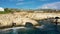 Beautiful bridge of lovers natural rock arch near of Ayia Napa, Cavo Greco and Protaras on Cyprus island, Mediterranean Sea.