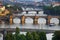 Beautiful bridges above Vltava, Prague