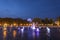 Beautiful, bright fountain on Pushkin Square in the city of Ivan