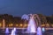 Beautiful, bright fountain on Pushkin Square in the city of Ivan