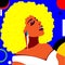 Beautiful and bright girl in the style of pop art head thrown back. Illustration in retro pop art style