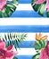 Beautiful bright lovely colorful tropical hawaii floral herbal summer pattern of tropical flowers hibiscus orchids and palms leave