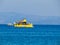 A beautiful bright ship `Yellow submarine` near island Kos, Greece