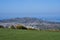 Beautiful bright view of Killiney Hill and part of South Dublin seen from Ballycorus Lead Mines on sunny day, Ballycorus