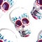 Beautiful bright wonderful graphic artistic abstract cute halloween stylish skulls watercolor hand illustration