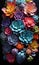 Beautiful and brightly colored succulents and cactus in a pretty floral botanical pattern