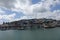 Beautiful Brixham landscape with the town in the background in the middle of a hot bright summer